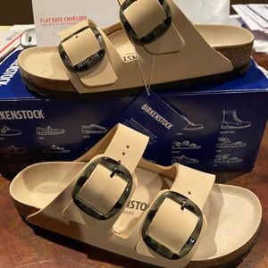 Birkenstock | Shoes | Birkenstock Arizona Big Buckle Almond Asst New |  Poshmark